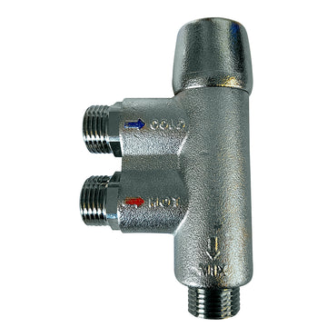 Whale Marine Seaward Thermostatic Mixer Valve, Nickel-Plated Brass, 1/2" BSP