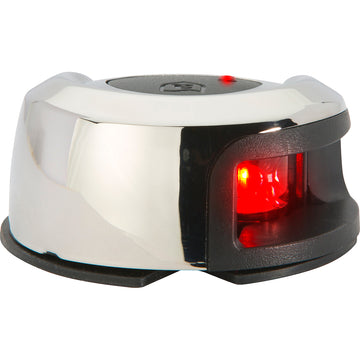 Attwood LightArmor Deck Mount Navigation Light, Stainless Steel, Port (Red), 2NM