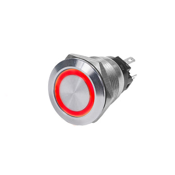Blue Sea Systems 10A Push Button LED Ring Switch, OFF-(ON) Red, 12V DC, IP67