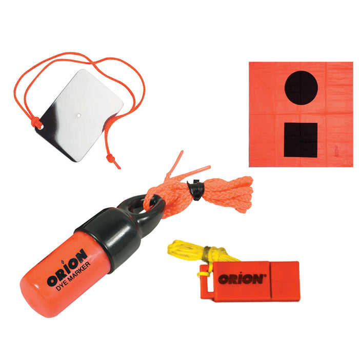 Orion Marine Signaling Kit with Flag, Mirror, Dye Marker, and Whistle