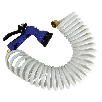 Whitecap 50' Coiled Hose with Adjustable Nozzle