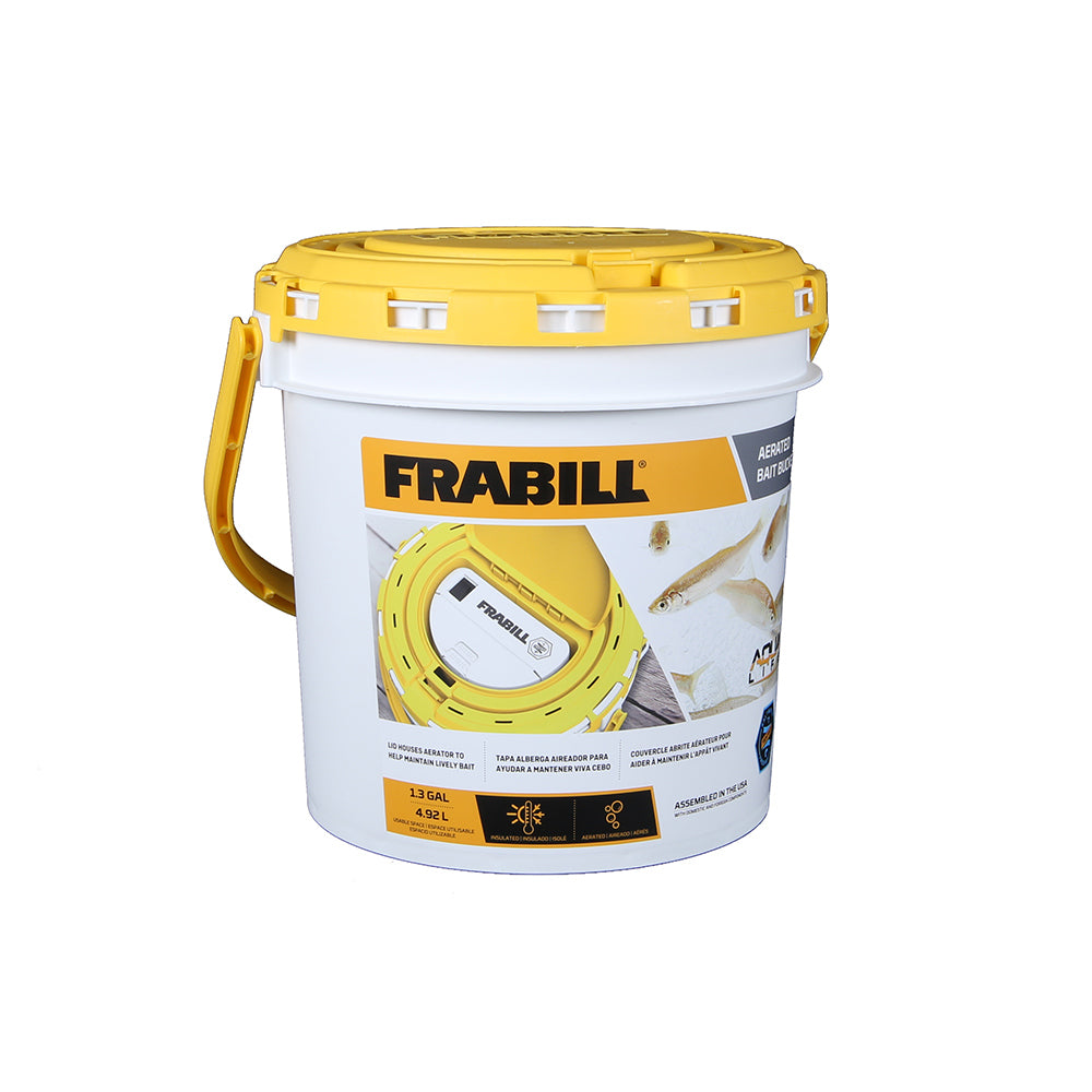 Frabill Dual Fish Bait Bucket w/Aerator, 1.3 Gallon, Insulated