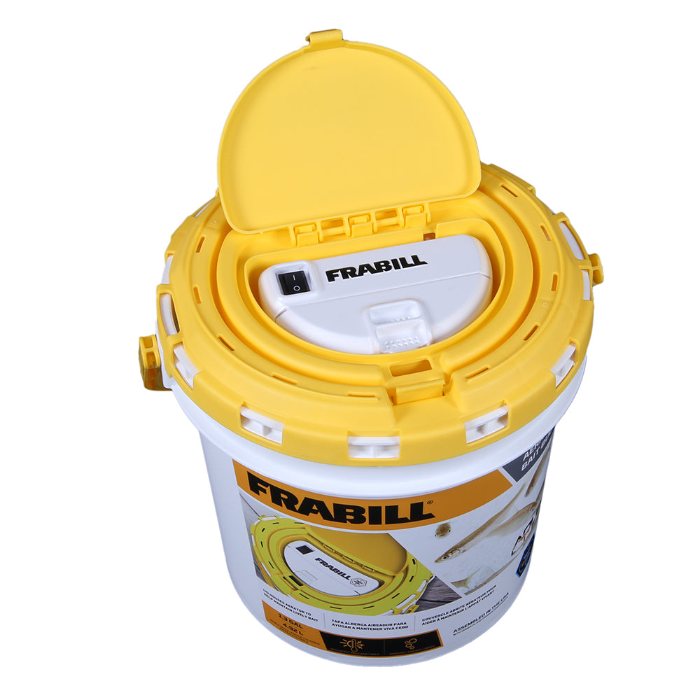 Frabill Dual Fish Bait Bucket w/Aerator, 1.3 Gallon, Insulated