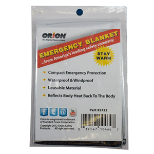 Orion Emergency Thermal Blanket, 59" x 87" – Waterproof, Windproof, Signaling