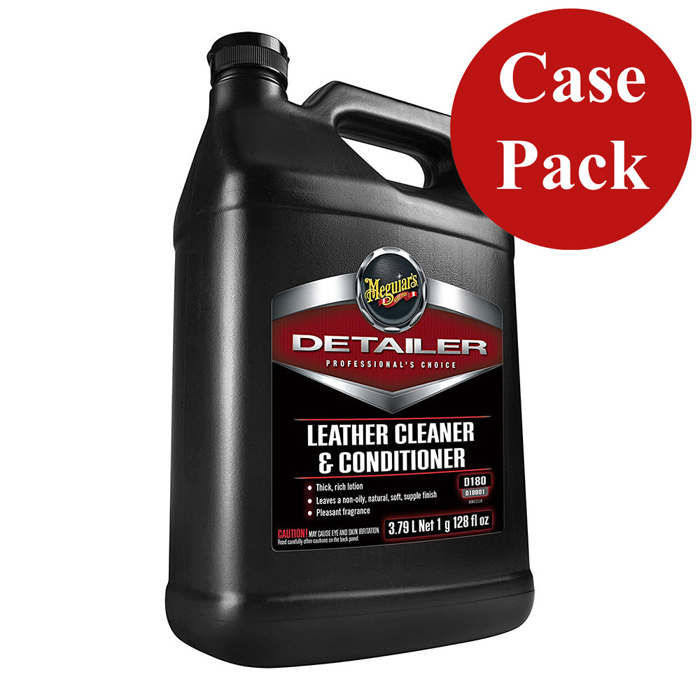 Meguiar's Detailer Leather Cleaner & Conditioner, 1 Gallon Case of 4