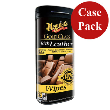 Meguiar's Gold Class Rich Leather Cleaner & Conditioner Wipes, 6-Pack