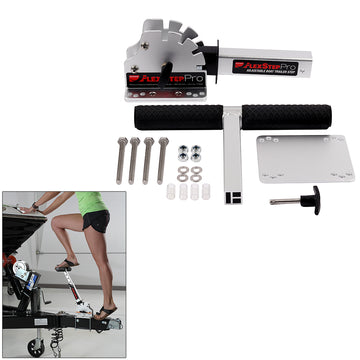 Megaware FlexStep Pro Trailer Step, 17-21" Ext, 300 lbs Cap, Anodized Aluminum