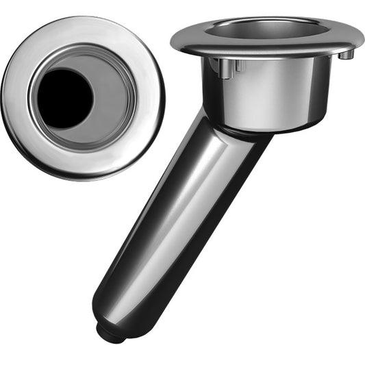 Mate Series Elite Screwless Stainless Steel 30&deg; Rod & Cup Holder - Drain - Round Top