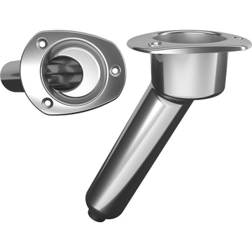 Mate Series Stainless Steel 30° Rod & Cup Holder, Oval Top - 316 SS