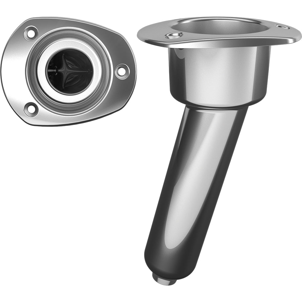 Mate Series C2015D Marine Rod & Cup Holder, 15° Oval Top, 316 Stainless Steel