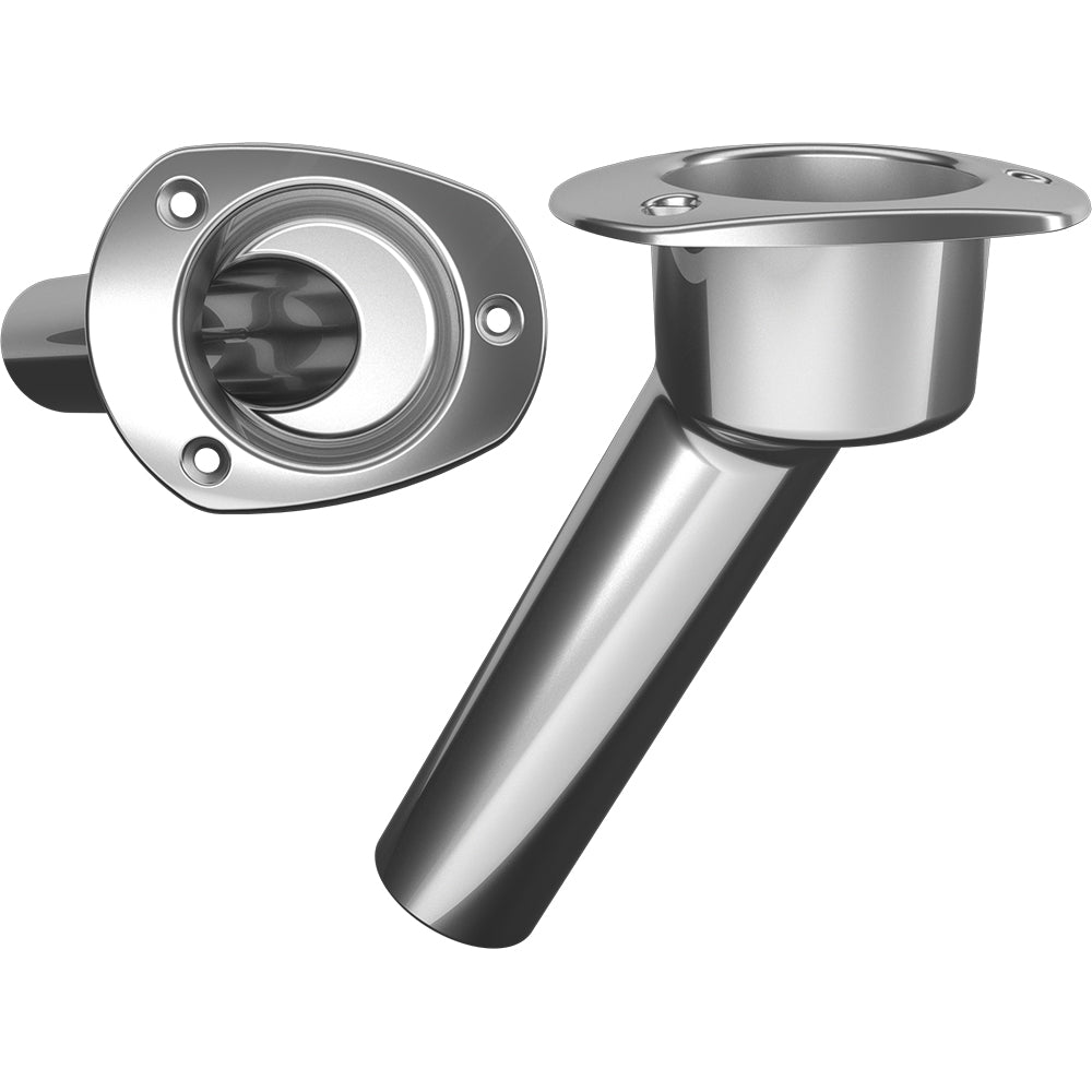 Mate Series Stainless Steel 30° Rod & Cup Holder, Open Oval Top