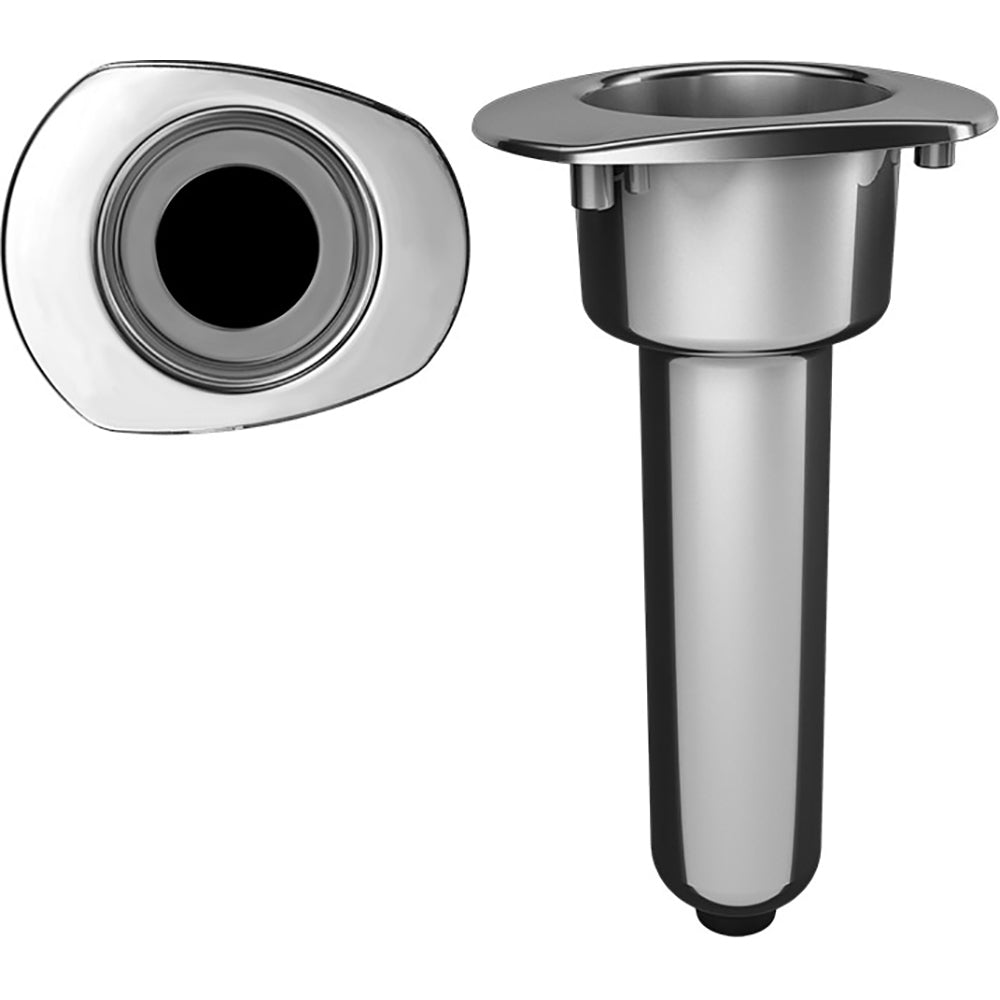 Mate Series Elite Screwless Stainless Steel Rod & Cup Holder, 0° Angle, Oval Top