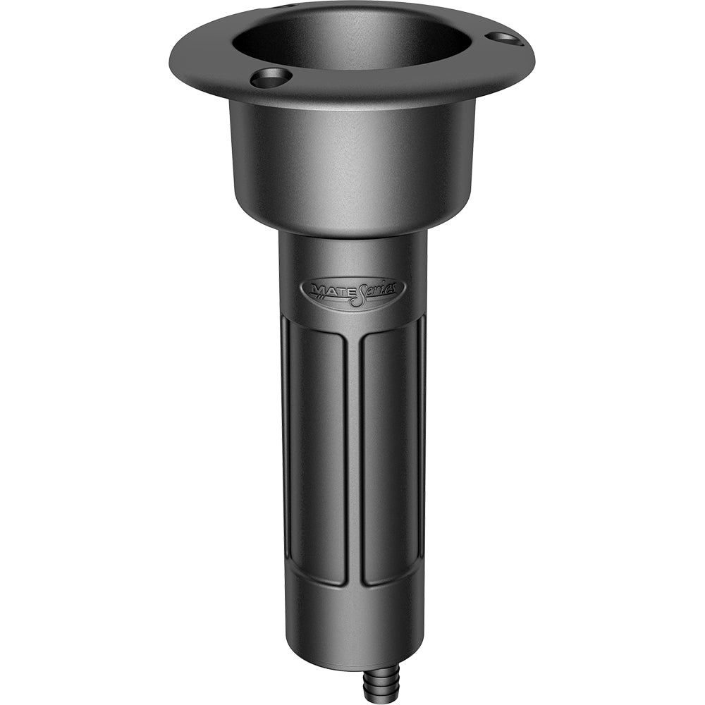 Mate Series P1000DB Combination Rod & Cup Holder, 0° Vertical with Drain - Black