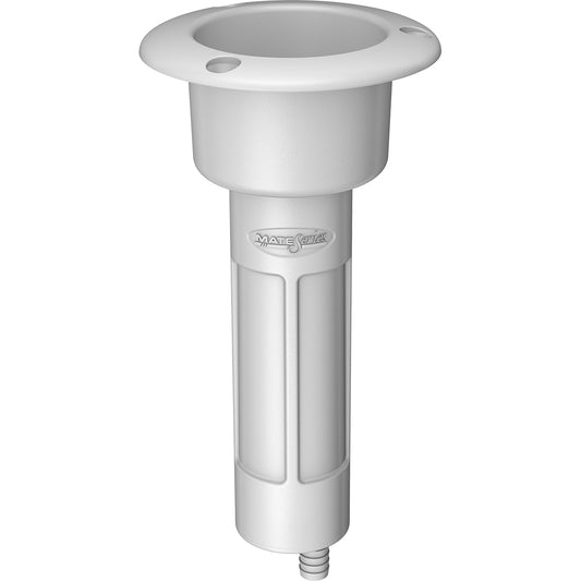 Mate Series Plastic 0&deg; Rod & Cup Holder - Drain - Round Top - White