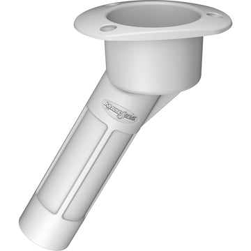 Mate Series Plastic 30° Rod & Cup Holder - Open, Oval Top, White