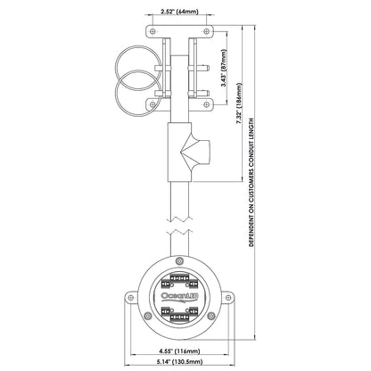 OceanLED Sport S3124d Dock Light, Dual Blue/White Color, 3000 Lumens