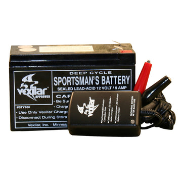 Vexilar V-120 Sportsman 12V 9Ah AGM Battery & Automatic Charger