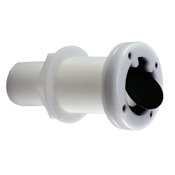 Perko Thru-Hull Scupper with Flapper, 1-1/2" Hose, White Polymer