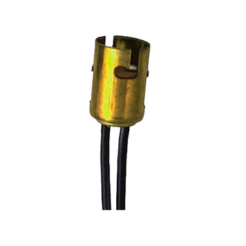 Perko Double Contact Bayonet Socket, Brass with 6" Wire Leads, 12V Marine