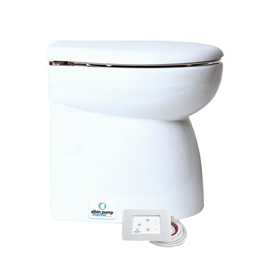 Albin Group Silent Premium Marine Toilet, 12V Electric – CE Certified