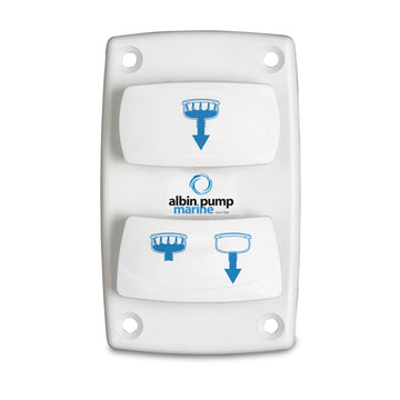 Albin Group Marine Silent Electric Toilet Rocker Switch, 2-Function, 12/24V