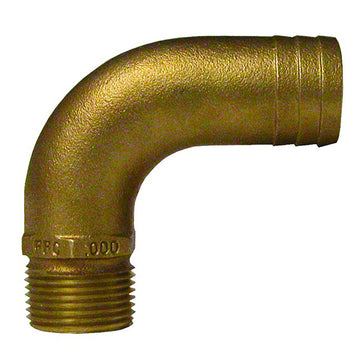 GROCO FFC-750 Full Flow 90° Bronze Pipe to Hose Adapter, 3/4" NPT x 1" ID