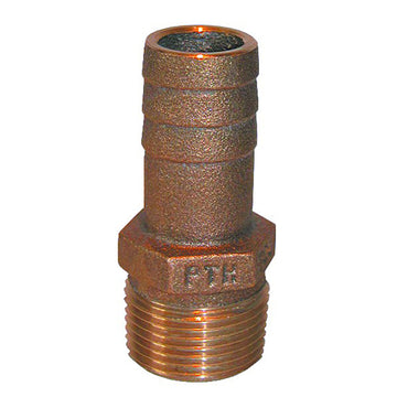 GROCO PTH-1000 Bronze Pipe to Hose Adapter, 1" NPT x 1" ID – UL Listed