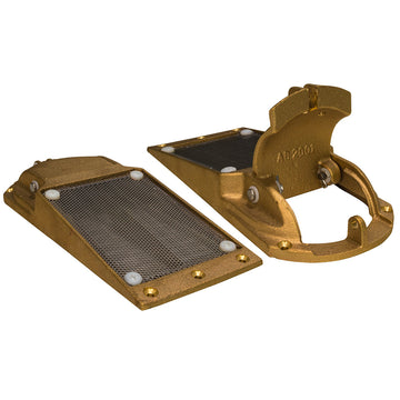 GROCO Perforated Hull Strainer with Access Door, 3" Max Thru-Hull, Bronze