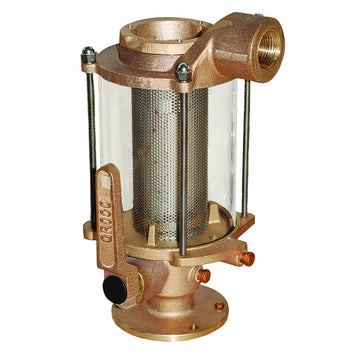 GROCO BVS-750 3/4" C84400 Bronze Ball Valve/Seacock & Raw Water Strainer Combo
