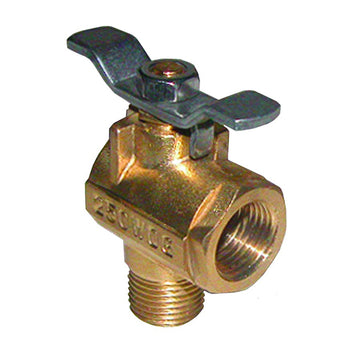 GROCO FV-590 1/2" NPT 90° Bronze Fuel Valve for Fiberglass Tanks