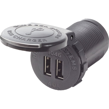Blue Sea Systems 1046 48V Dual USB Charger Socket Mount, Intelligent Charging