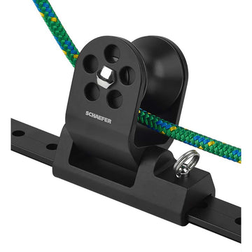 Schaefer Marine Twin Sheet Block, 1-1/4" T-Track, 3500 lbs SWL, Black