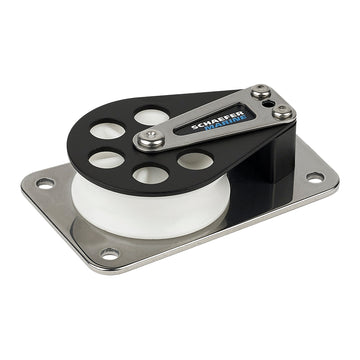 Schaefer Marine Series 7 Flat Base Cheek Block, Delrin Sheave, 2-3/8" Dia.