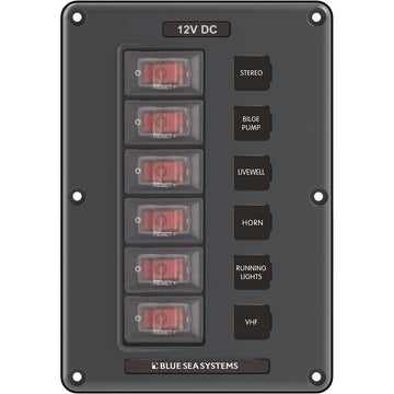Blue Sea Systems 4322 6-Position Water-Resistant Circuit Breaker Panel
