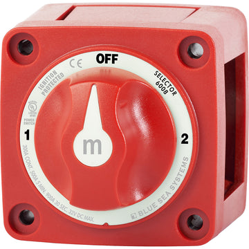 Blue Sea Systems m-Series Selector Battery Switch, Red, 300A 32V DC