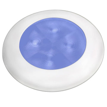 Hella Marine Blue LED Round Courtesy Lamp with White Bezel, 24V