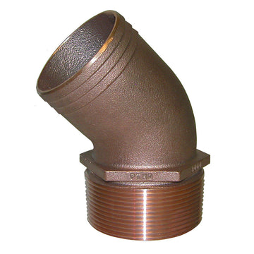 GROCO PTHD-1500 1-1/2" NPT Bronze 45° Pipe to Hose Adapter, UL Listed 647B