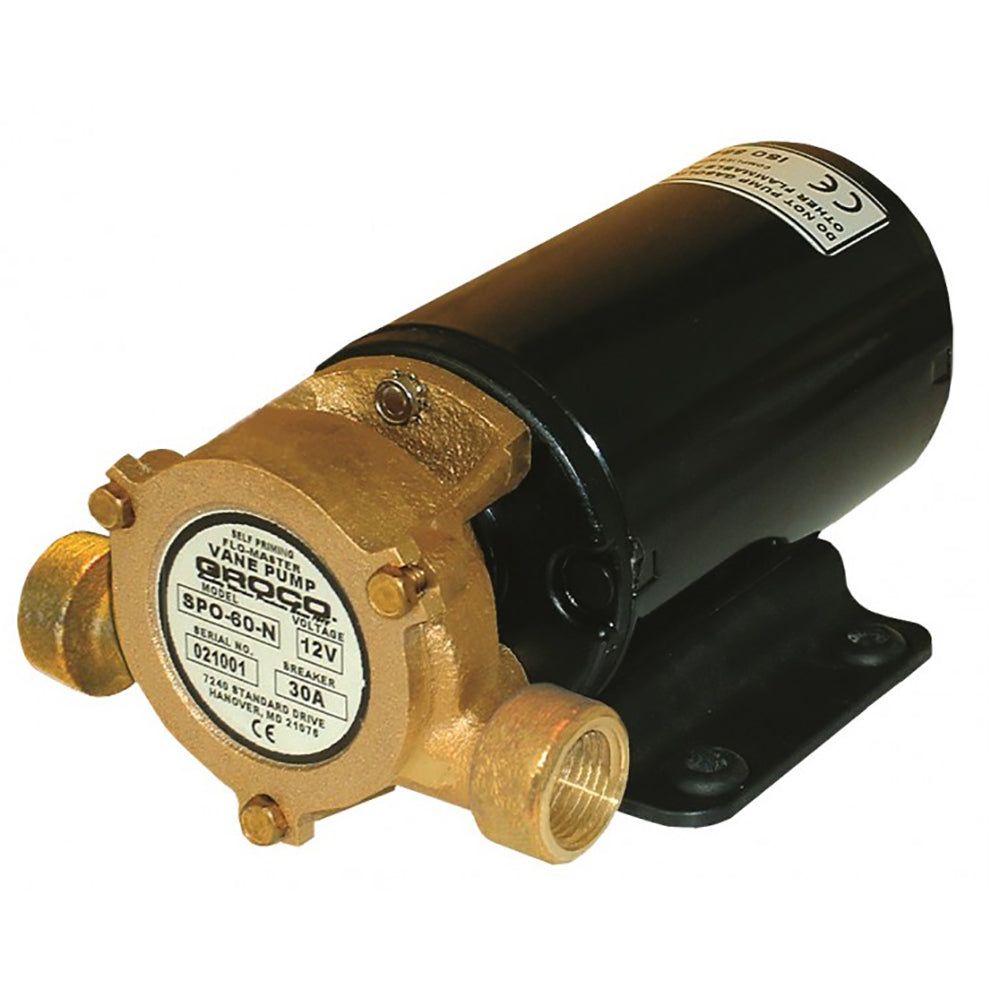 GROCO SPO-60-N Bronze Vane Pump, 24V 6.5 GPM