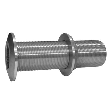 GROCO 2" Extra Long Thru-Hull Fitting with Nut, 316 Stainless Steel