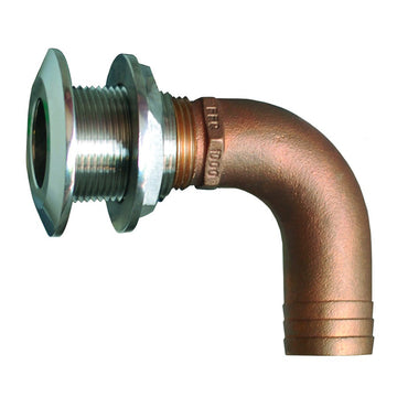 GROCO 1-1/4 in. 90-Degree Thru-Hull Hose Fitting, Stainless Steel