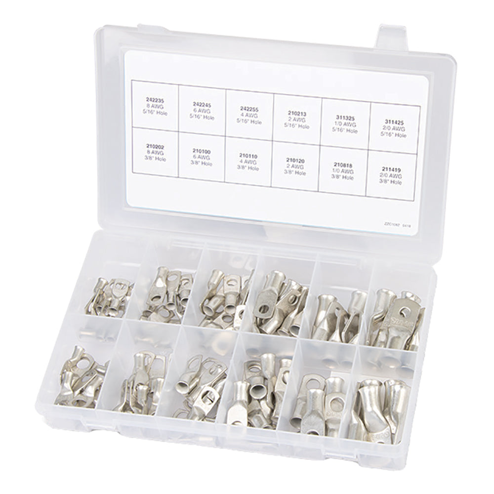 Ancor 100-Piece Tinned Copper Lug Kit for Marine & Automotive