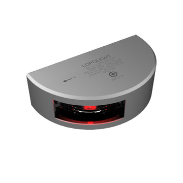 Lopolight Series 101-002 Red Port Navigation Light, 1 NM, Vertical Mount, Silver Housing