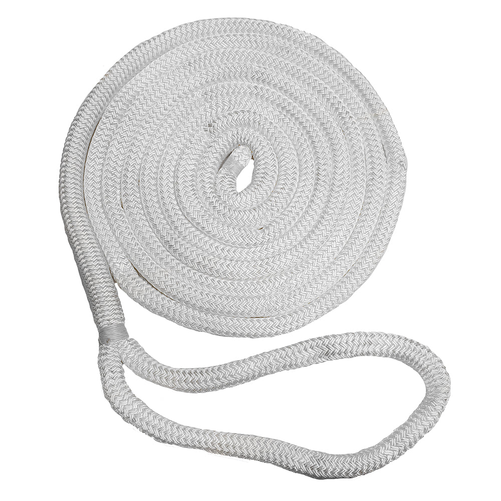 New England Ropes C5050-12-00025 3/8" Double Braid Dock Line, 25' White