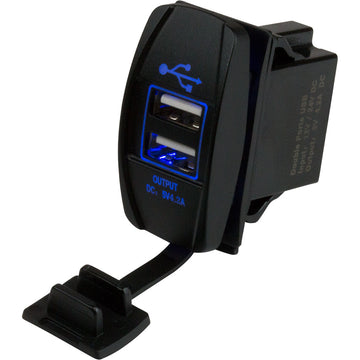 Sea-Dog Dual USB Rocker Switch Style Power Socket, 4.8A