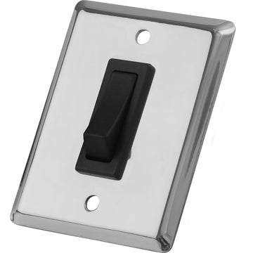 Sea-Dog Single Gang Wall Switch, Stainless Steel, SPDT, 15 Amp