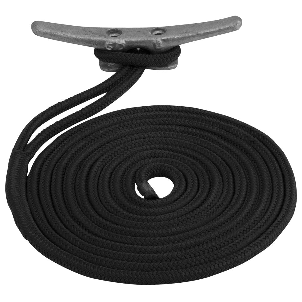 Sea-Dog Double Braided Nylon Dock Line, 1/2" x 35', Black