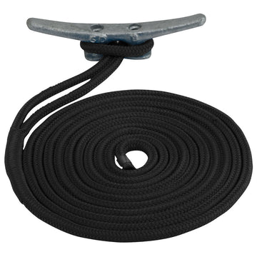Sea-Dog Double Braided Nylon Dock Line, 5/8 in. x 20 ft., Black