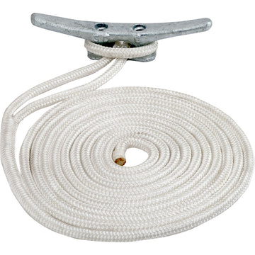 Sea-Dog Double Braided Nylon Dock Line, 5/8 in. x 35 ft., White