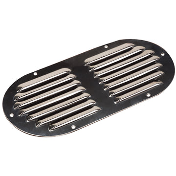Sea-Dog 331405-1 Stainless Steel Louvered Vent, Oval, 9-1/8" x 4-5/8"