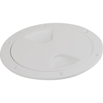 Sea-Dog Screw-Out Deck Plate, 6-inch White UV-Stabilized Polypropylene
